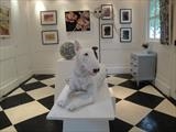 Bullseye reclining by Dianne Preston, Sculpture, wire, plaster, paper pulb