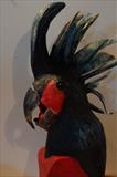 Palm cockatoo - drummer by Dianne Preston, Sculpture, Mixed media with wire armature