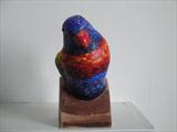 Rainbow lorikeet bust by Dianne Preston, Sculpture, Papier mâché