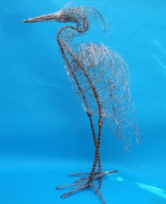 Heron by Dianne Preston, Sculpture, wire