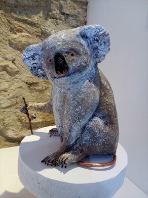 Koala - endangered species series by Dianne Preston, Sculpture, wire, plaster, papier mâché